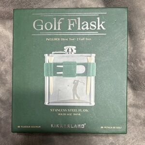 Kikkerland Green Golf Flask Set